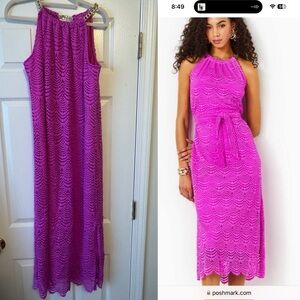 Lilly Pulitzer Wild Fuchsia Scalloped Shell Lace Dress